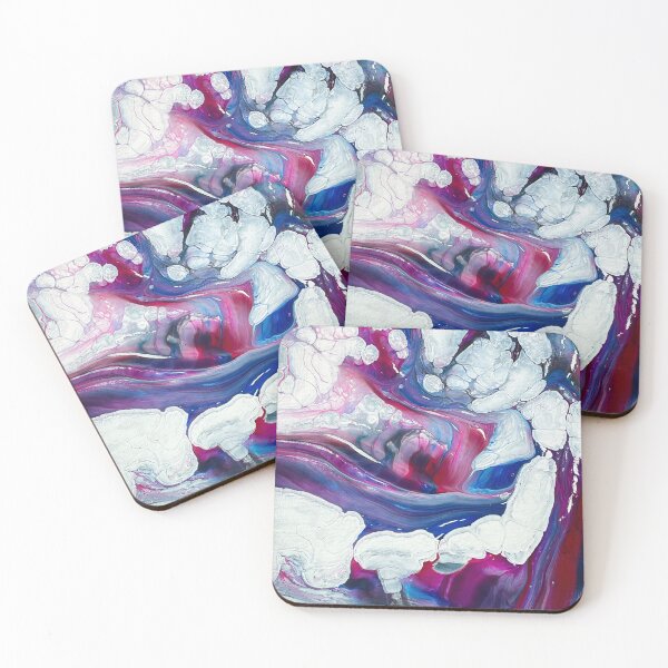 Item preview, Abstract Acrylic Fluid Painting Blue Magenta White designed and sold by mhfoto.