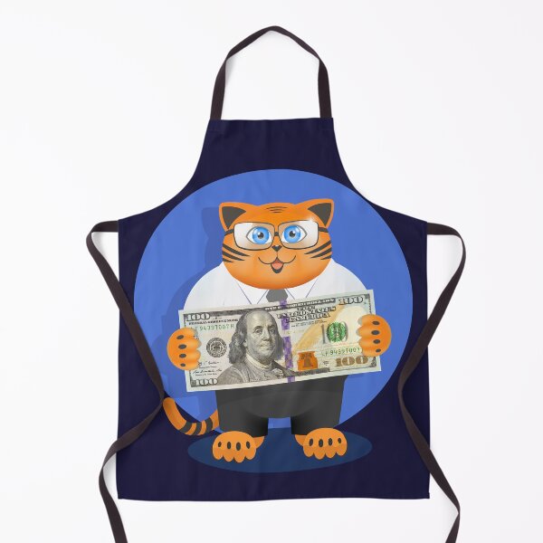 Item preview, Cartoon funny fat smiling cute ginger cat businessman with 100 US dollars banknote designed and sold by GAleksS.