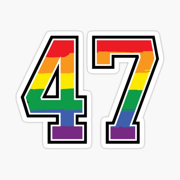 Number 47 Rainbow LGBT pride forty seven