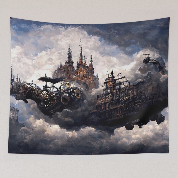 Item preview, Steampunk Flying Fortress designed and sold by AM FineArtPrints.