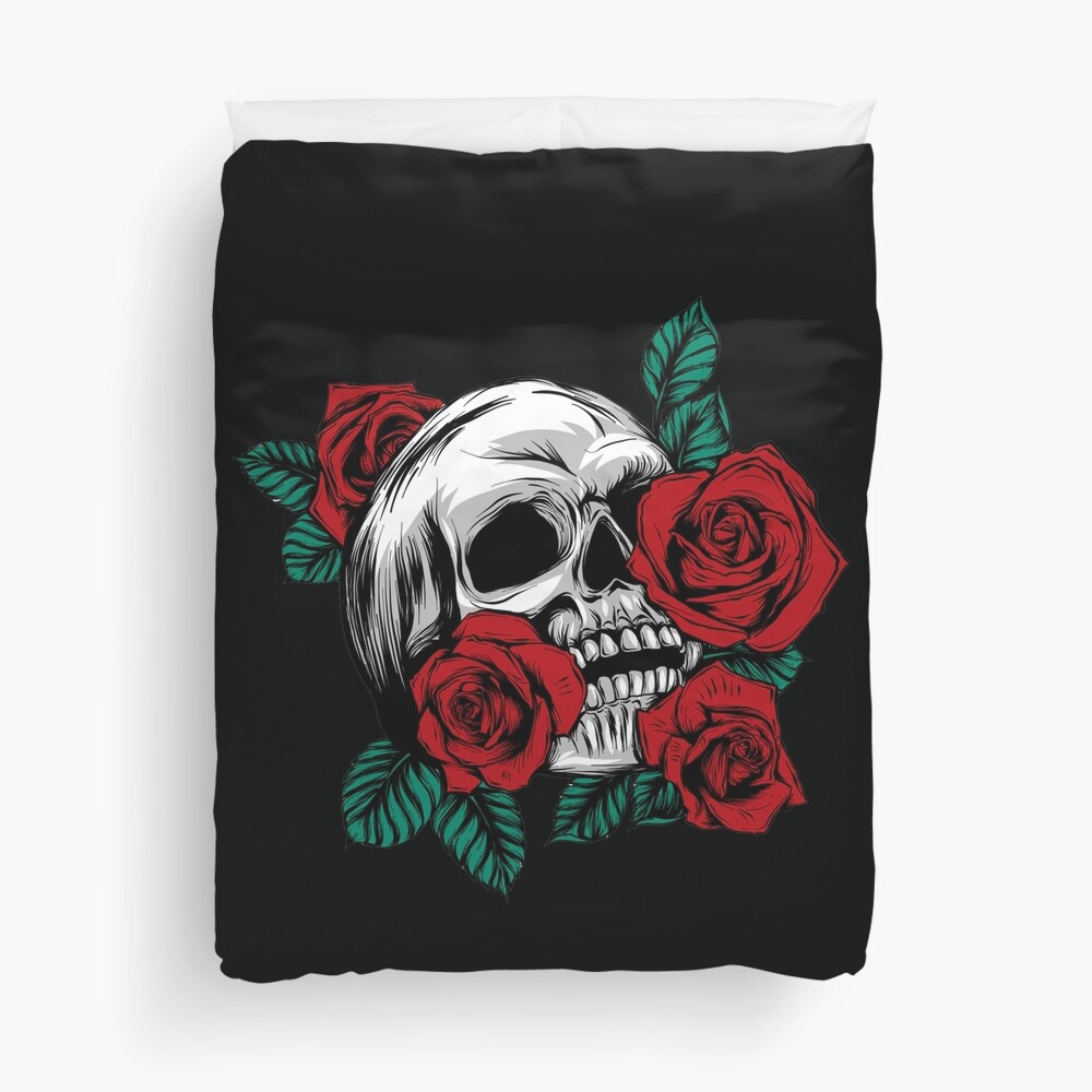 Discover Andy Warhol Skulls | roses skulls  Duvet Cover