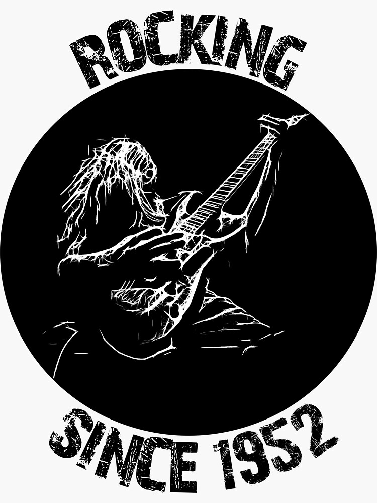 Thumbnail 3 of 3, Sticker, ROCKIN' SINCE 1952 – 70TH BIRTHDAY designed and sold by Danicus666.