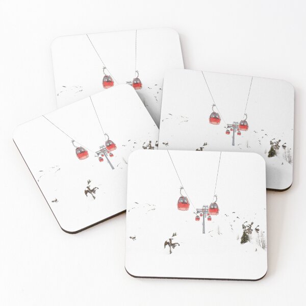 Item preview, Minimalist Skiing Red Ski Lift designed and sold by PhotosByVille.