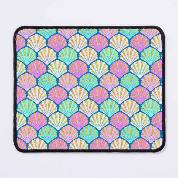 Item preview, Pink and teal seashell pattern, Summer Seashell pink and teal // mermaids shells designed and sold by MagentaRose.