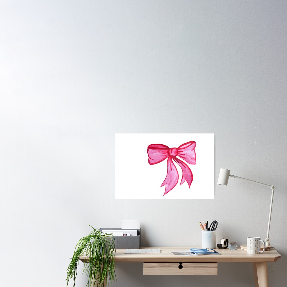 Pink Watercolor Bow Sticker | Sticker