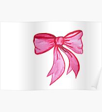 Pink Watercolor Bow Poster