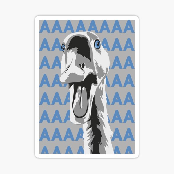 Portrait canard qui crie N&B - Print Sticker