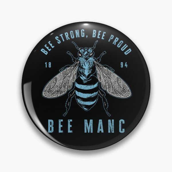 Artikelvorschau, „Bee Strong, Bee Proud, Bee Manc“, Mancunian, Manchester City Pride, Worker Bee MCFC Design entworfen und verkauft von Proverbial Wisdom Design.