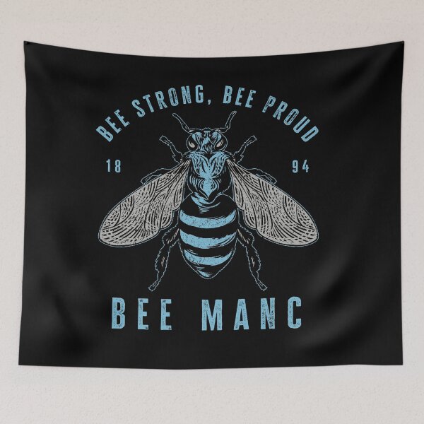 Item preview, "Bee Strong, Bee Proud, Bee Manc", Mancunian, Manchester City pride, Worker Bee MCFC Design designed and sold by Proverbial Wisdom Design.