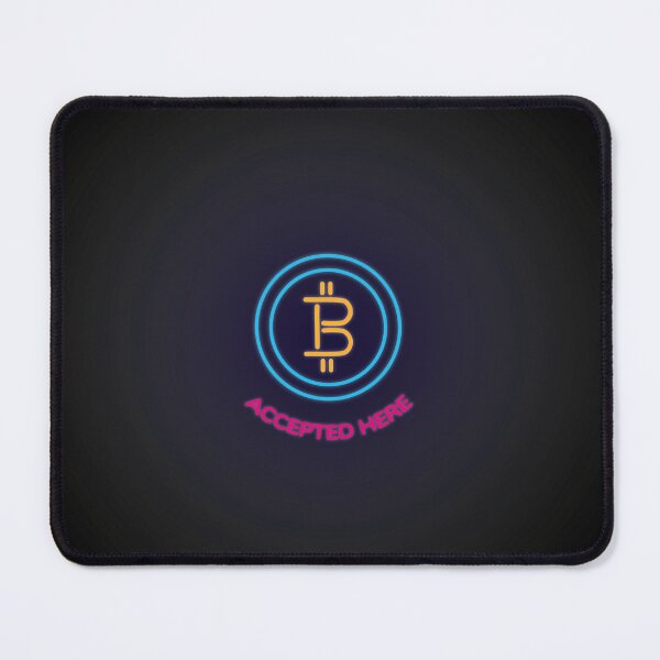 Item preview, Bitcoins are accepted here, neon design with bitcoin symbol designed and sold by Martapp.