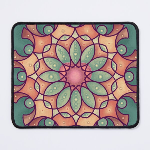 Item preview, Mandala Flower pattern with green and orange designed and sold by TinaMalajmare.