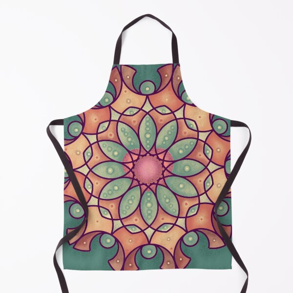 Item preview, Mandala Flower pattern with green and orange designed and sold by TinaMalajmare.