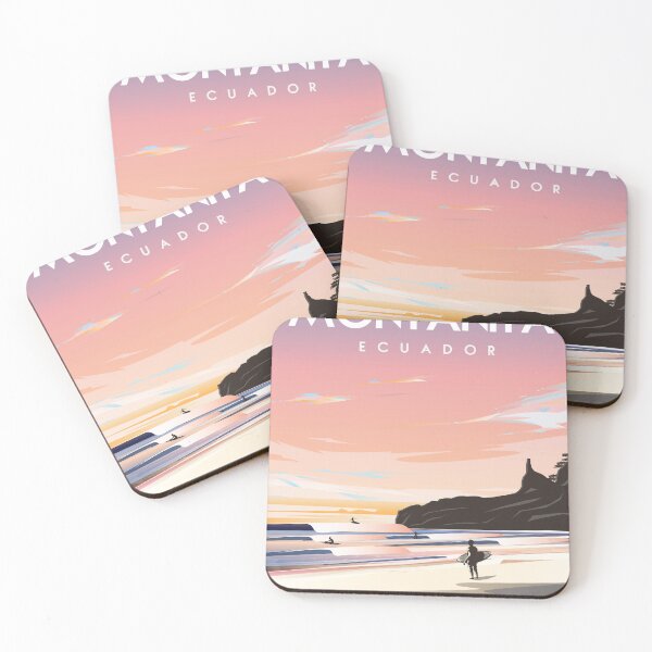Item preview, Montanita Ecuador beach travel poster designed and sold by Arctic frame studio.