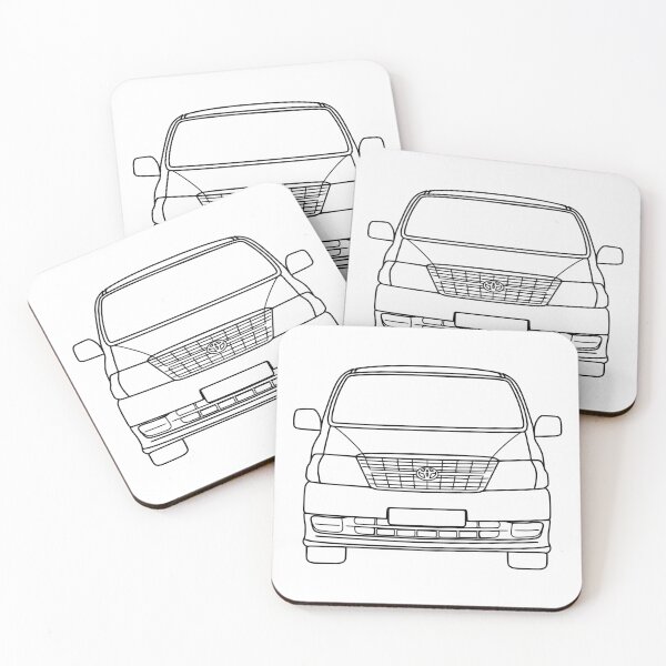 Item preview, Toyota Hiace Van Front View black lines designed and sold by EdimDesign.