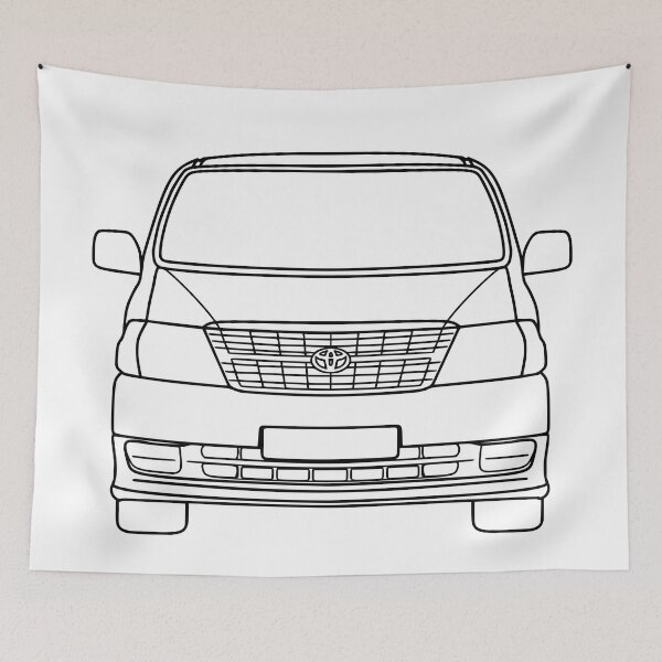 Item preview, Toyota Hiace Van Front View black lines designed and sold by EdimDesign.