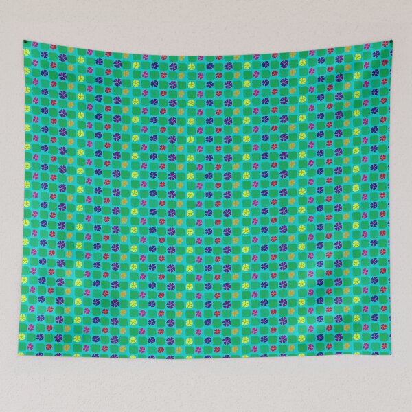 Item preview, Colorful Flowers Pattern (Cyan Background) designed and sold by LAHTheAntihero.