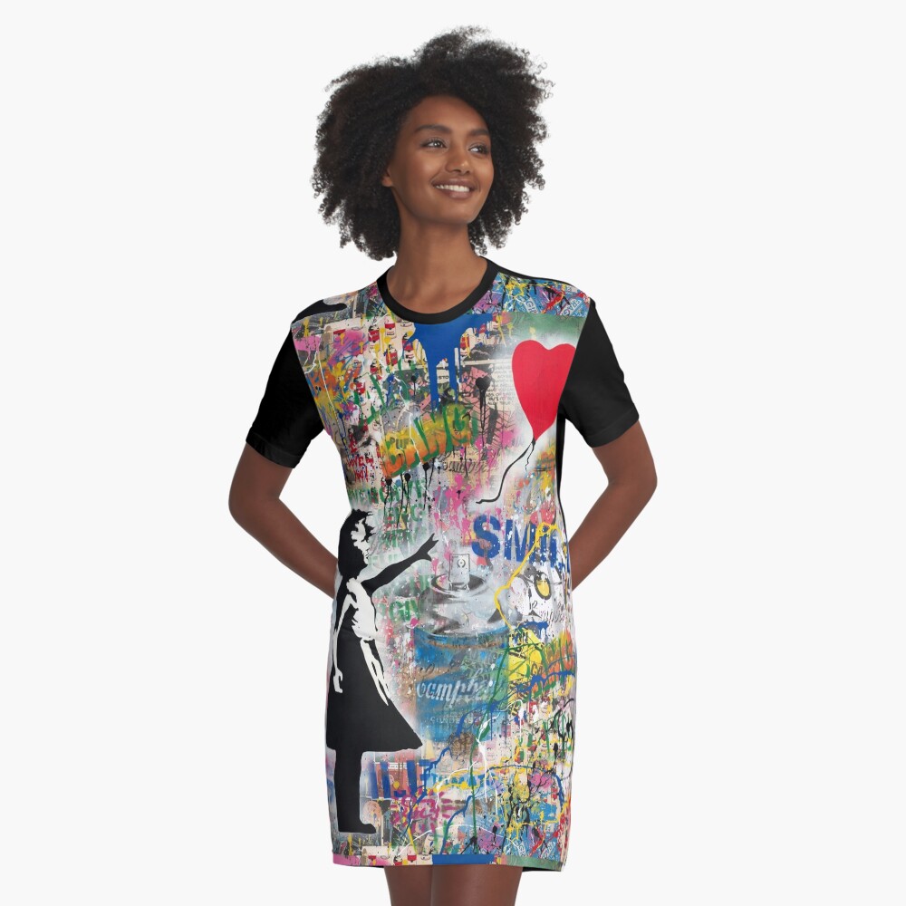 Item preview, Graphic T-Shirt Dress designed and sold by WE-ARE-BANKSY.