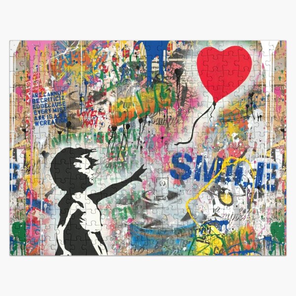 Balloon Girl Street Art Mashup Jigsaw Puzzle for Sale by WE-ARE-BANKSY