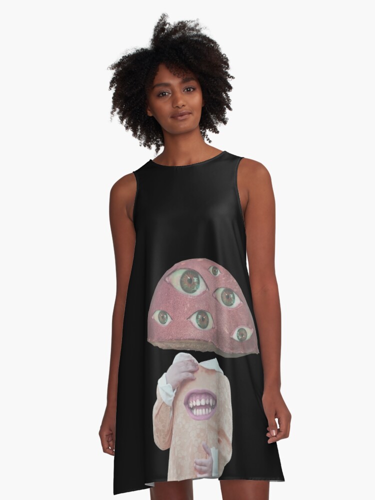  Womens Weirdcore Aesthetic Mushroom Eyes Strangecore Traumacore  V-Neck T-Shirt : Clothing, Shoes & Jewelry