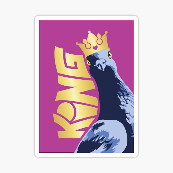 Portrait roi pigeon - Print Sticker