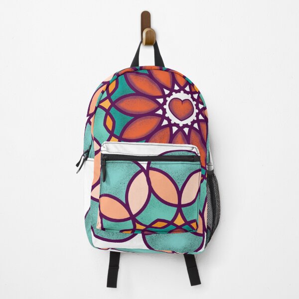 Item preview, Mandala heart Flower pattern with green turquoise and orange designed and sold by TinaMalajmare.