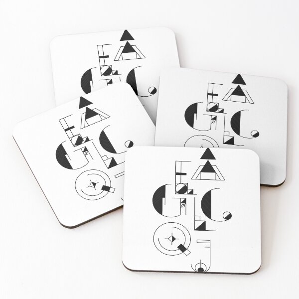 Item preview, Abstract Black Geometric Shapes With Letters Typography designed and sold by risingrocket.