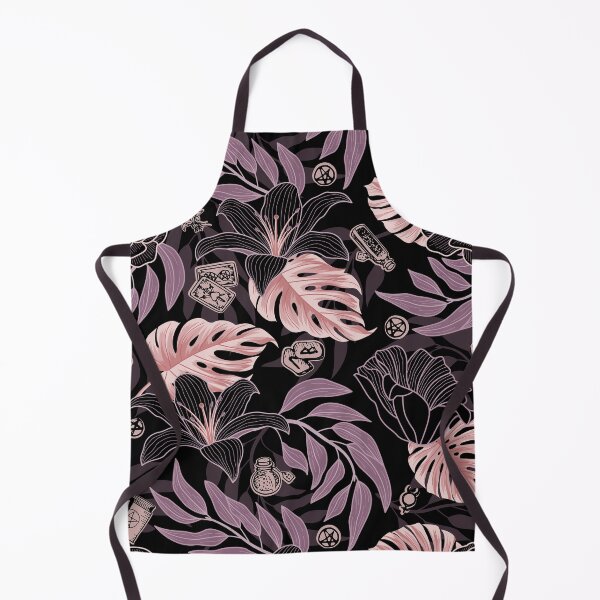 Item preview, Pink, Purple, and Black Witchy tiki tropical goth floral pattern designed and sold by RedFinchDesigns.