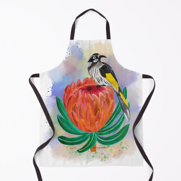 Item preview, New Holand Honeyeater on Protea designed and sold by Geebizart.