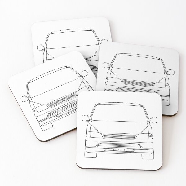 Item preview, Toyota Hiace Van Front View black lines designed and sold by EdimDesign.