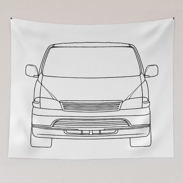 Item preview, Toyota Hiace Van Front View black lines designed and sold by EdimDesign.