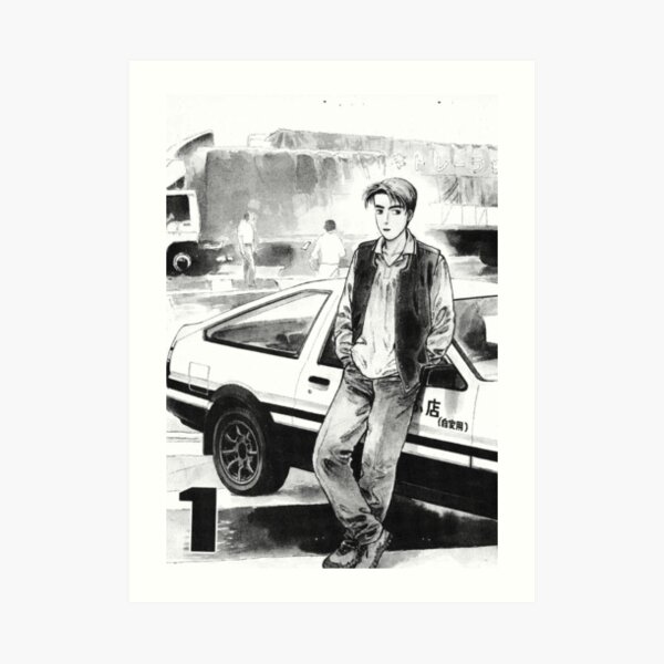 Initial D Manga Panel AE86 VS RX7 Art Board Print for Sale by