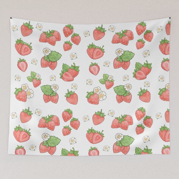 Aperçu de l'œuvre Motif fraise Coeur de fraise sucrée créée et vendue par CaitU.