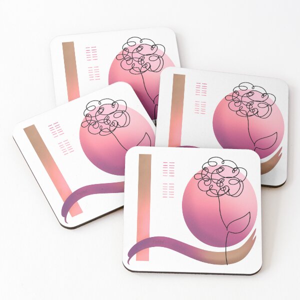 Item preview, Pink flower line art designed and sold by MoTekent.