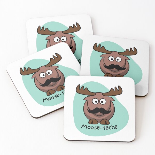 Item preview, Moose-tache - Animal pun designed and sold by The Agreeable Raven.