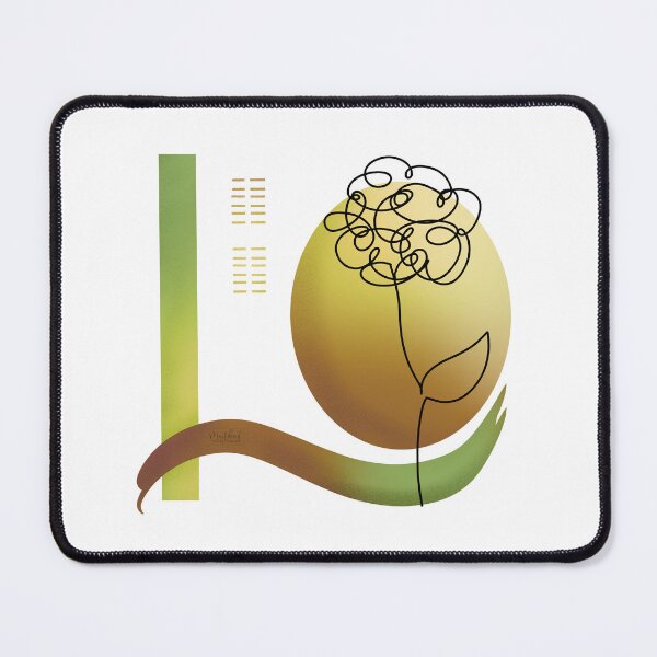 Item preview, Green and brown flower line art designed and sold by MoTekent.