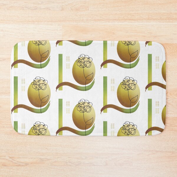 Item preview, Green and brown flower line art designed and sold by MoTekent.