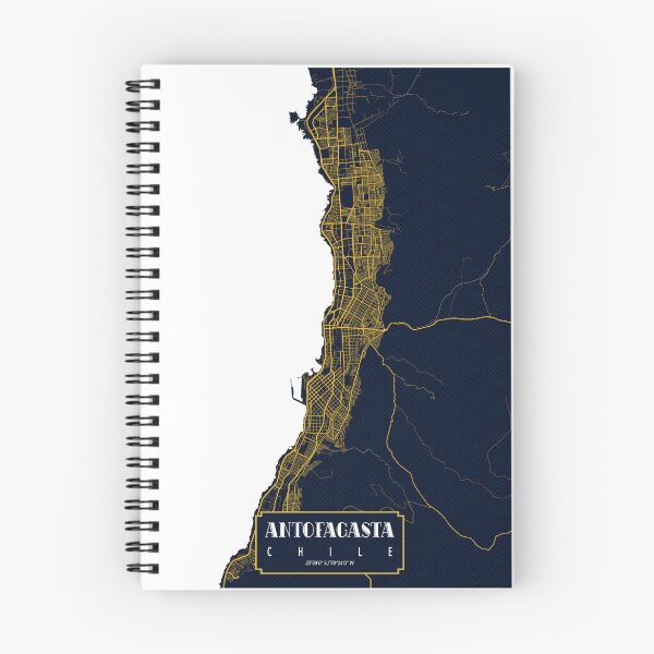 Item preview, Antofagasta City Map of Chile - Gold Art Deco designed and sold by deMAP.