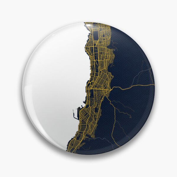 Item preview, Antofagasta City Map of Chile - Gold Art Deco designed and sold by deMAP.