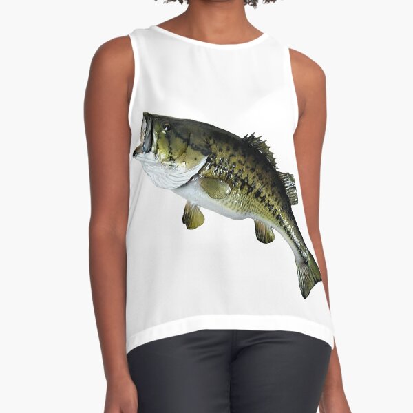 Bass Fishing, Real Largemouth Bass Fish High Quality Bass Fishing  Sleeveless Top for Sale by YJHDesign