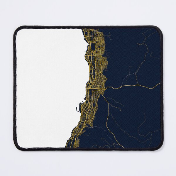 Item preview, Antofagasta City Map of Chile - Gold Art Deco designed and sold by deMAP.