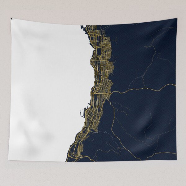 Item preview, Antofagasta City Map of Chile - Gold Art Deco designed and sold by deMAP.