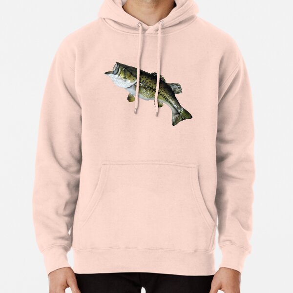 Bass Fishing, Real Largemouth Bass Fish High Quality Bass Fishing Fishing Pullover Hoodie | Redbubble