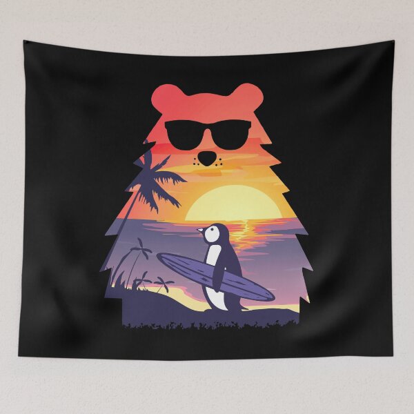 Item preview, A Penguin Surfing in Sunset  designed and sold by MoSaid.
