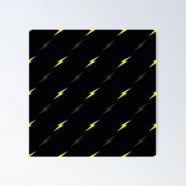 Item preview, Yellow Electric Thunderbolts on Black background designed and sold by Melissa Plugge-Dekker.