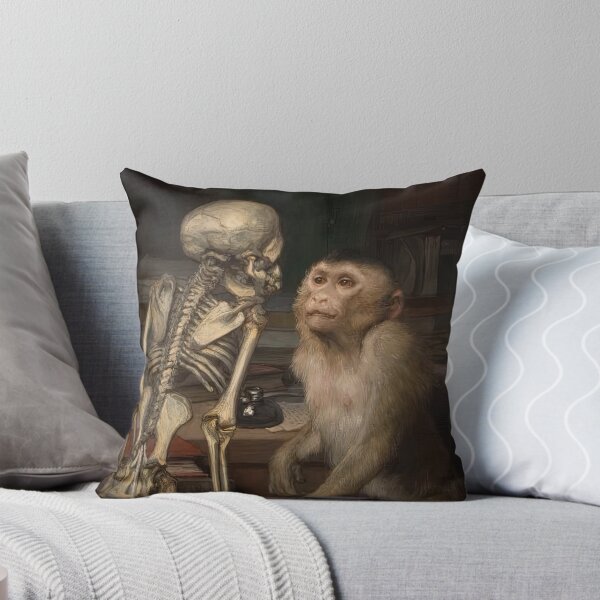 Item preview, Monkey before skeleton by Gabriel von Max designed and sold by AestheticsXarts.
