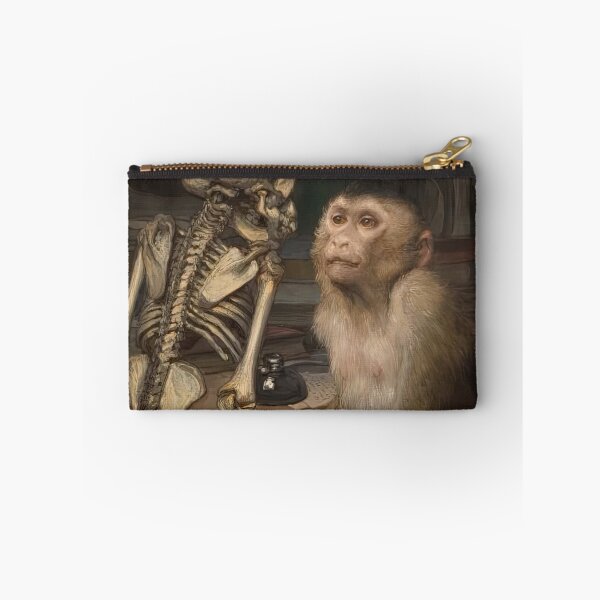 Item preview, Monkey before skeleton by Gabriel von Max designed and sold by AestheticsXarts.