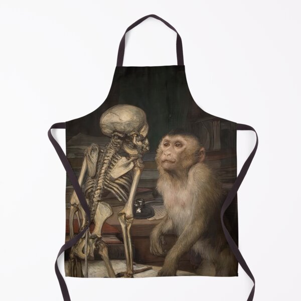 Item preview, Monkey before skeleton by Gabriel von Max designed and sold by AestheticsXarts.