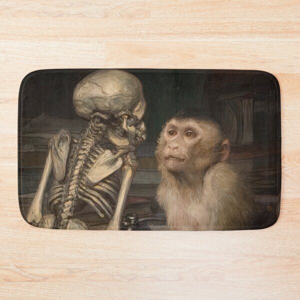 Item preview, Monkey before skeleton by Gabriel von Max designed and sold by AestheticsXarts.
