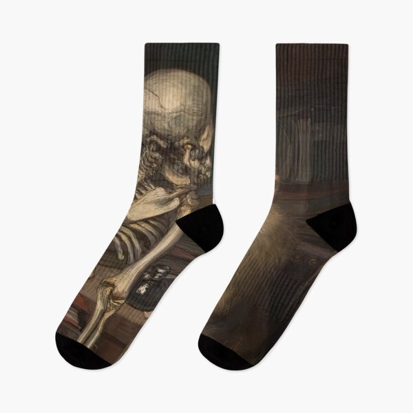 Item preview, Monkey before skeleton by Gabriel von Max designed and sold by AestheticsXarts.