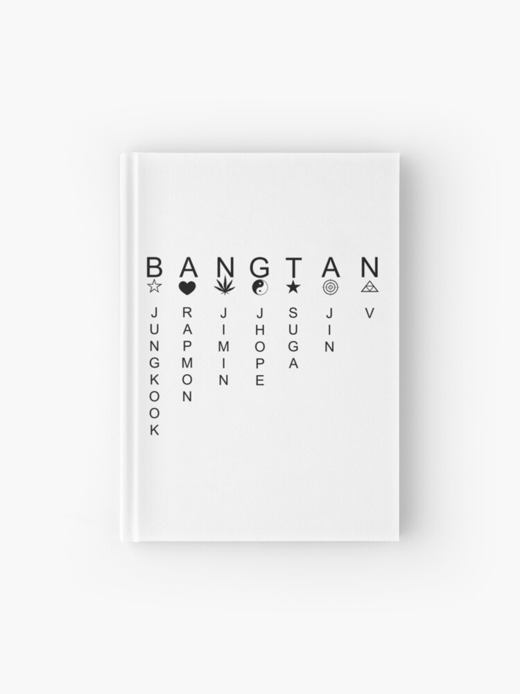Cuaderno de tapa dura «Tumblr Bangtan / BTS [Nombres de las etapas de todos  los miembros]» de Jiministic | Redbubble